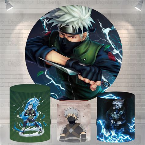 Kit Painel Trio De Cilindros Sublimados Naruto Kakashi Kit