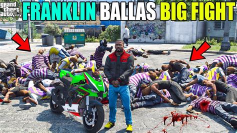 Gta Franklin And Lamar Very Big Gang Fight With Ballas In Los