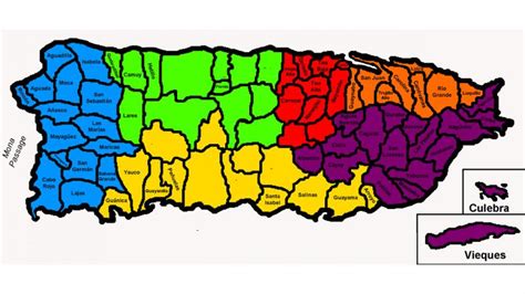 Print Map Quiz: Los pueblos de Puerto Rico (D) (geografía - puerto rico ...