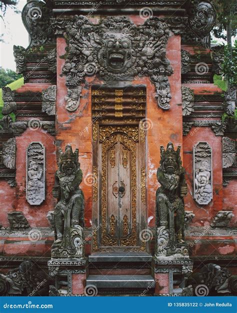 Traditional Balinese Gate From Ubudbali Stock Photo Image Of Temple