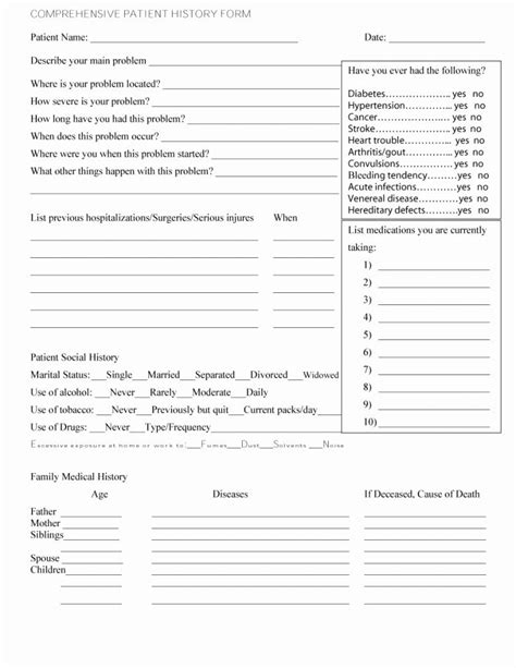 Free Medical History Form Template Luxury 67 Medical History Forms