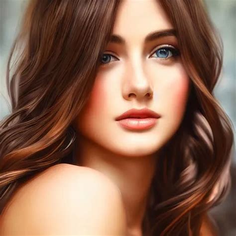 Brown Hair Girl Oil Painting Uhd 8k Very Detailed