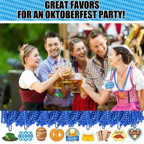 Kigeli Pcs Oktoberfest Bead Necklaces Beer Mug Blue Bead Necklaces