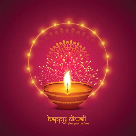 Happy Diwali Decorative Oil Lamp Festival Celebration Card Background