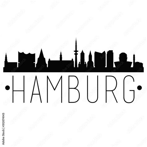 Hamburg Germany City Skyline Silhouette City Design Vector Famous