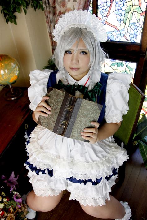 The Big Imageboard Tbib Apron Blue Eyes Book Braid Chouzuki Maryou Cosplay Izayoi Sakuya