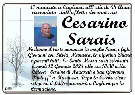 Funerali E Annunci Funebri A Quartu Sant Elena Cesarino Sarais Funer