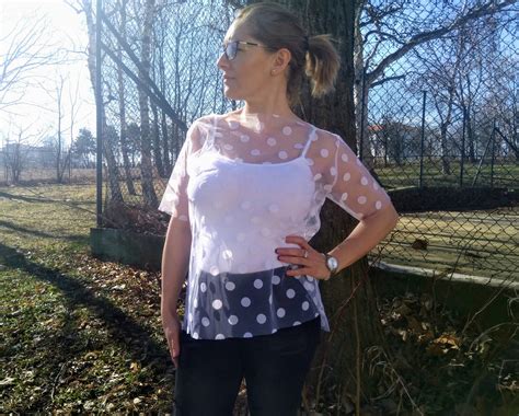 Mesh Tulle Top Sheer Sexy Transparent White Nude Black Short Etsy