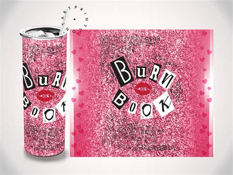 3x Burn Book 20oz Sublimation Tumbler Wrap Png Mean Girls Etsy