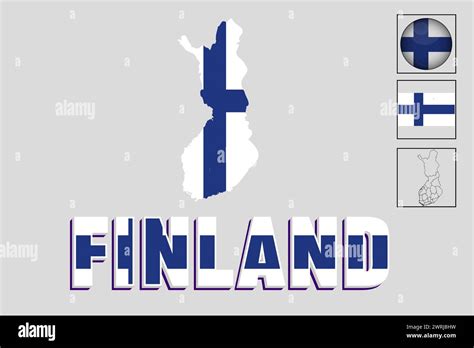 Finland Map And Flag In Vector Illustration Stock Vector Image Art