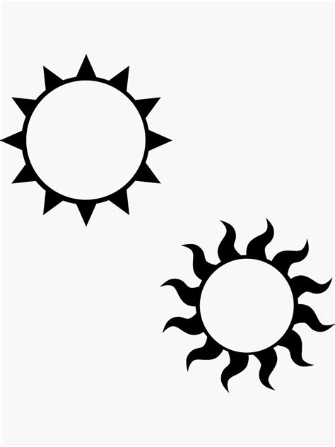 "Sun Shapes - 2 Black Sun Silhouette" Sticker for Sale by gjsart ...