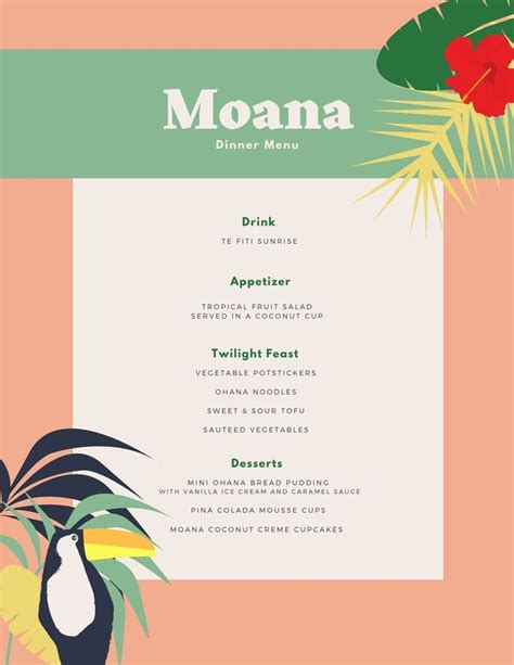 Moana Disney Dinner Disney Movie Night Dinner Disney Dinner Disney