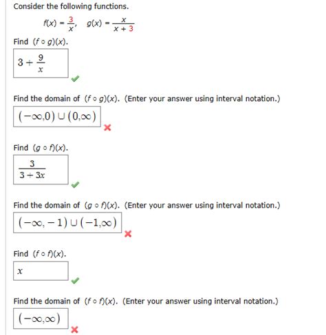 Solved Consider The Following Functions F X 3 X G X