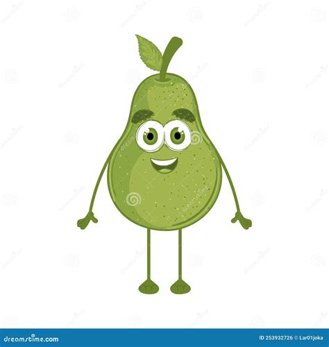 Isolated Happy Pear Cartoon Kawaii Vector Stock Vector Illustration