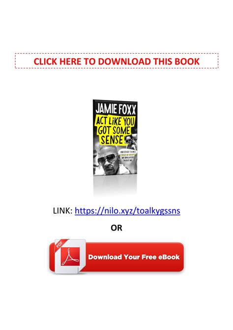 Ppt Pdf Free Download Act Like You Got Some Sense By Jamie Foxx