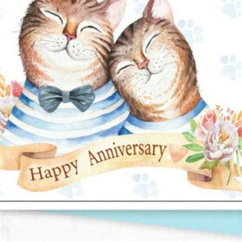 Cat Anniversary Card For Wife Fiancee Girlfriend Cat Etsy