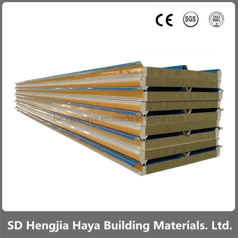 Pu Edge Sealing Rockwool Sandwich Roof Panel With Fireproof A Grade