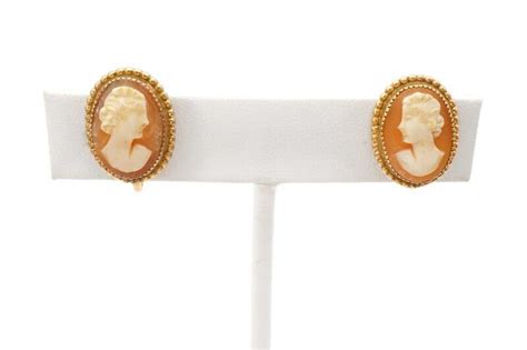 Vintage 14k Gold Filled Cameo Screw Back Earrings Amco EBay