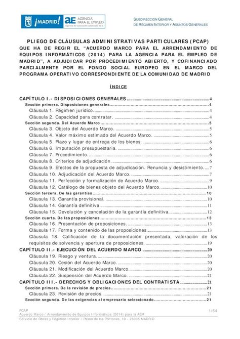 PDF PLIEGO DE CLÁUSULAS ADMINISTRATIVAS con elementos