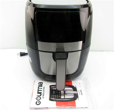 New Gourmia Gaf698 6 Qt Low Fat Digital Air Fryer Black Stainless W Fryforce 360 7445041063011