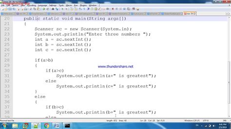 Greatest Number By Nested If Else In Java Programming Youtube