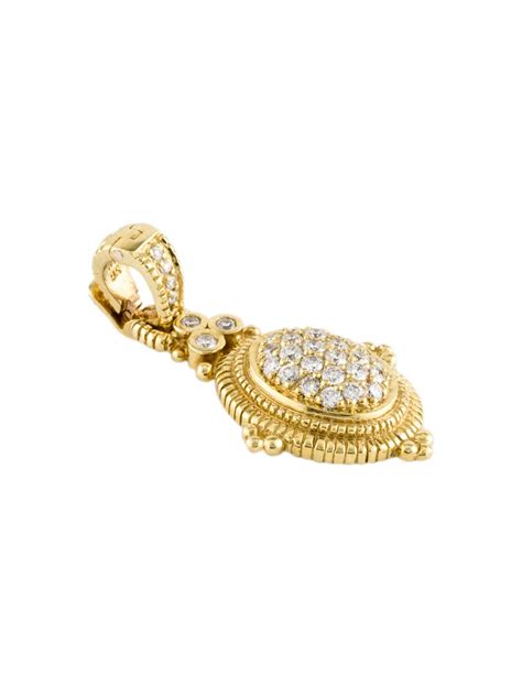 Judith Ripka 18K Diamond Arielle Pavé Pendant 18K Yellow Gold Pendant