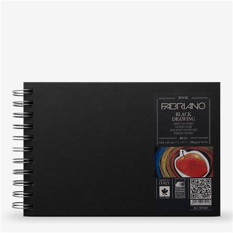 Fabriano Spiral Sketch Book Black A5 14 8x21cm 190gsm 40