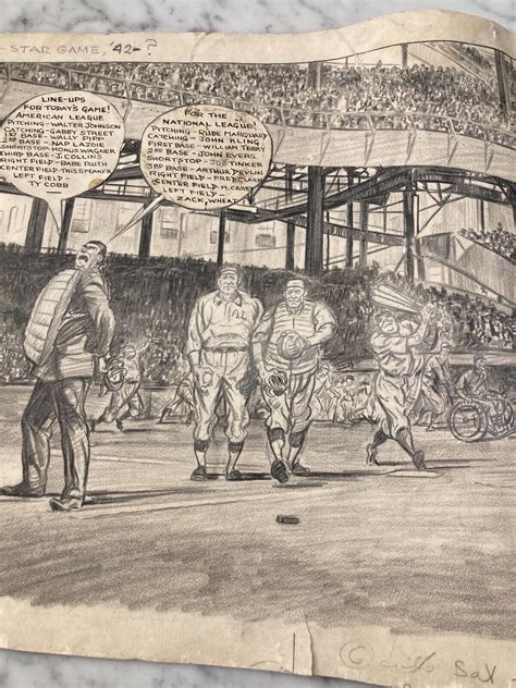 Original Newspaper Artwork Babe Ruth Ty Cobb Honus Wagner Walter