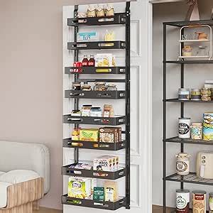 Covaodq Tier Over Door Spice Rack Hanging Door Storage Kitchen Over