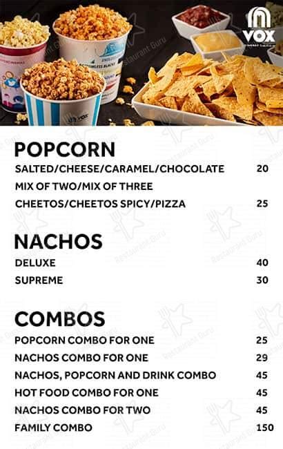 Menu at VOX Cinemas, Ajman