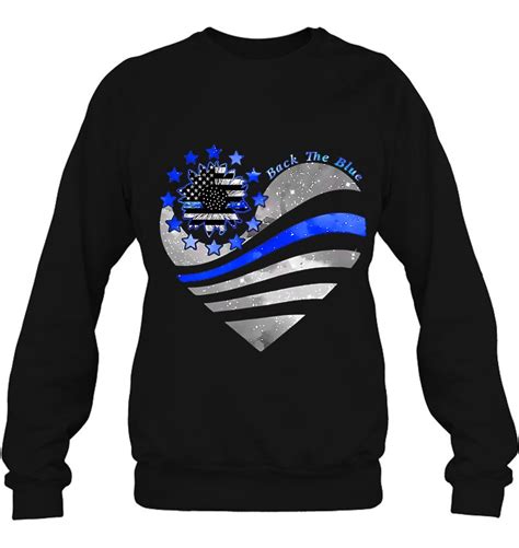 Sunflower Thin Blue Line Police Heart Back The Blue Law Enfo T Shirts