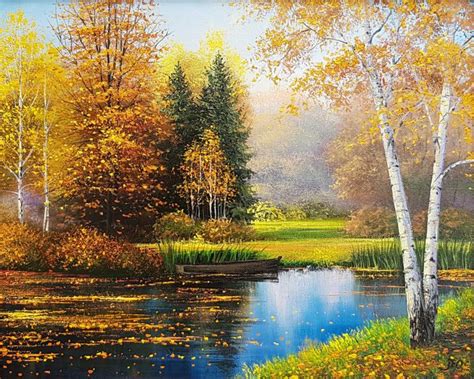 Golden Autumn Painting By Ilia Zherniak Magicofcolour Artmajeur