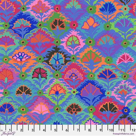 Step Flower Pwgp202 Blue Kaffe Fassett Collective February 2024 Sew Colorful