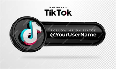 Premium Psd Banner Icon Tiktok Follow Me Label 3d Render Isolated