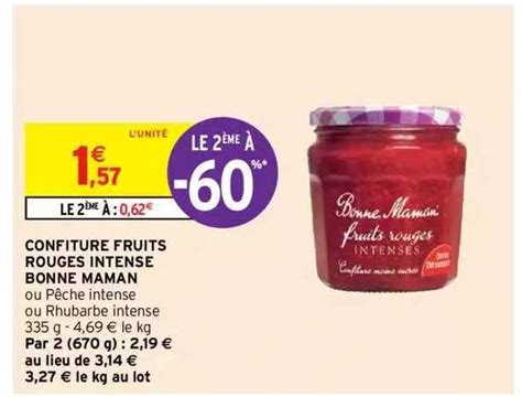 Promo Confiture Fruits Rouges Intense Bonne Maman chez Intermarché