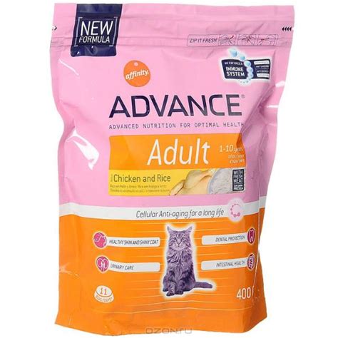 Корм сухой Advance "Adult" для взрослых кошек с курицей и рисом ...