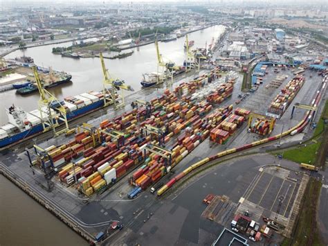 Premium Photo High Angle View Of Commercial Dock In City