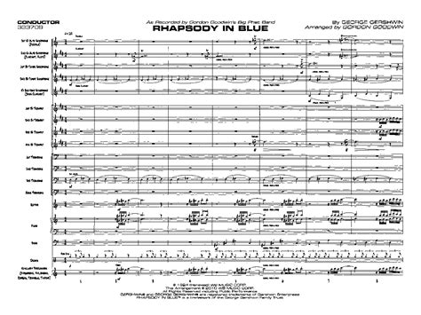 Rhapsody In Blue By George Gershwin Arr Gordon G J W Pepper Sheet Music