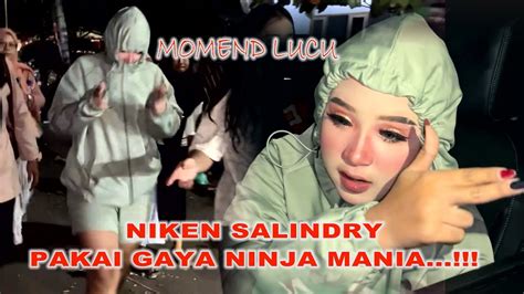 MOMENT LUCU NIKEN SALINDRY PAKAI GAYA NINJA MANIA YouTube