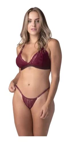 Kit Lingerie Conjuntos De Suti Sem Bojo E Calcinha Sexy Parcelamento Sem Juros