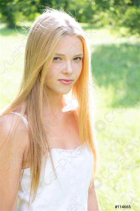 Portrait Of Young Pretty Cute Girl Beautiful Woman In Summer Stock 606