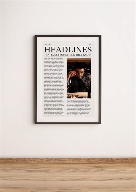 Drake Newspaper Poster, Drake Headlines, Song Lyric Art, Custom Album ...