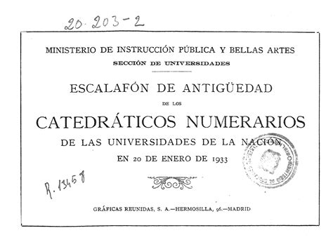 Escalaf N De Antig Edad De Los Catedr Ticos Numerarios De Las