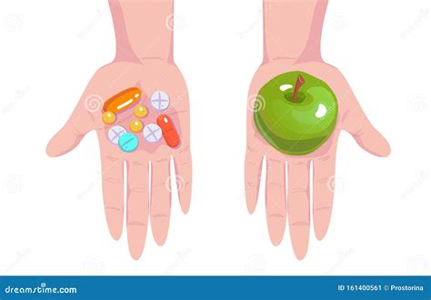 Choosing between Medicine Pills and Natural Treatment. Making Decision between Organic Nutrition ...