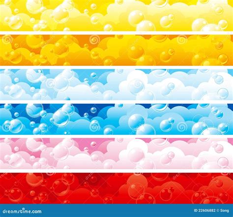 Set Of Color Banners With Bubbles Stock Vector Illustration Of Bubble