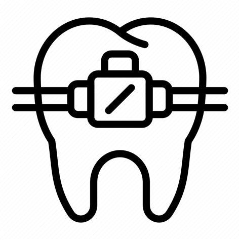 Braces Bracket Dental Logo Orthodontics Orthodontist Tooth Icon