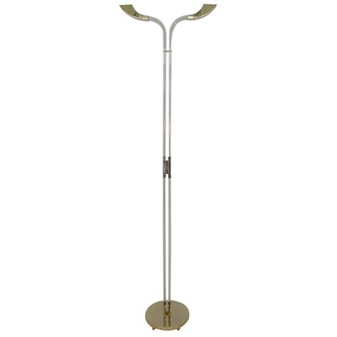 Art Deco Style Chrome And Lucite Floor Lamp With Frosted Glass Shade For Sale At 1stdibs Art