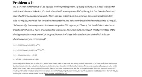 Solved Problem 1 Nj A 67 Year Old Female 5′3′′ 55 Kg