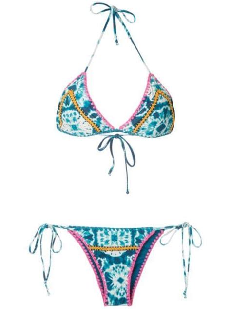 Brigitte Tie Dye Knit Details Bikini Set In Blue ModeSens Bikinis