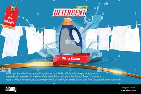 Laundry Detergent Ads Template With Package Design With Water Splash